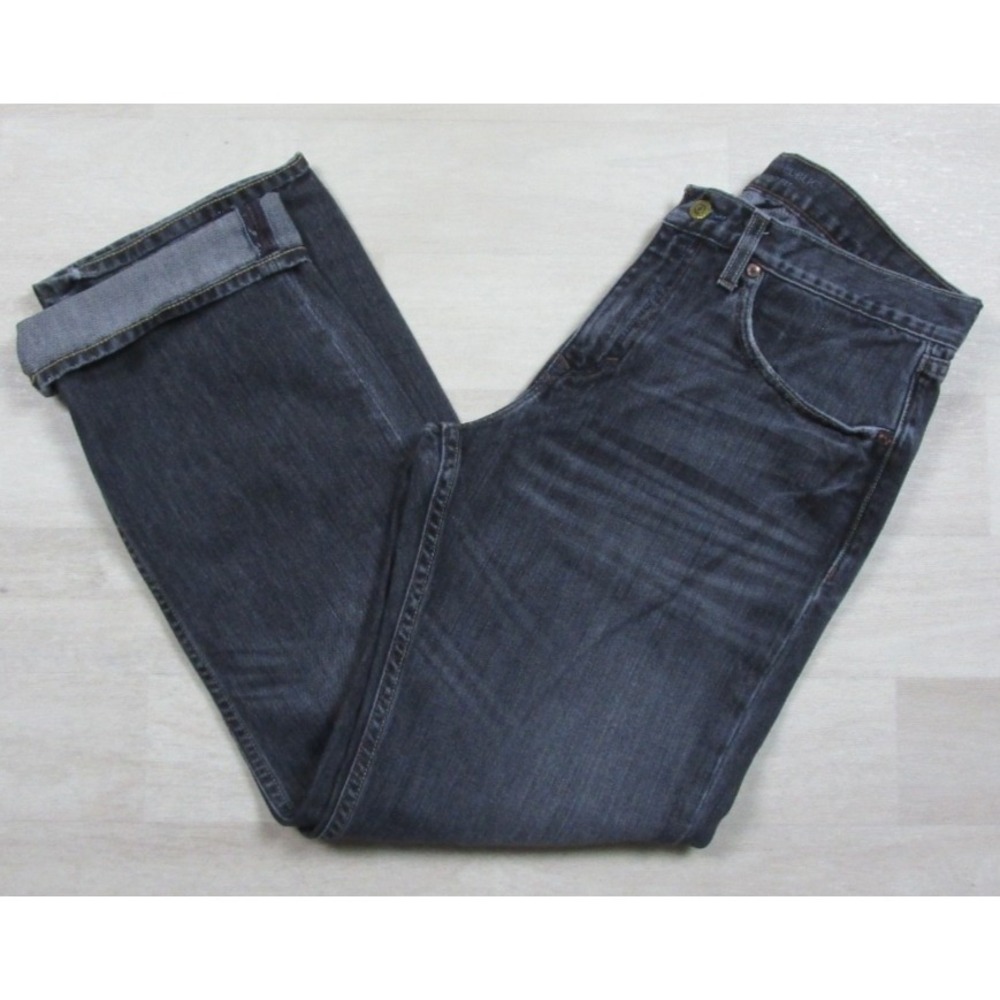 Banana Republic Jeans Men's (31x29.5) Straight Fit Selvedge Denim Charcoal Black